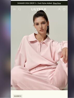 Lilysilk set Porchlight Softstep Joggers and Heirloom '89 Polo Sweatshirt /Med